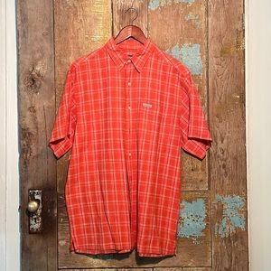 Orange Chaps Ralph Lauren short sleeve button up
